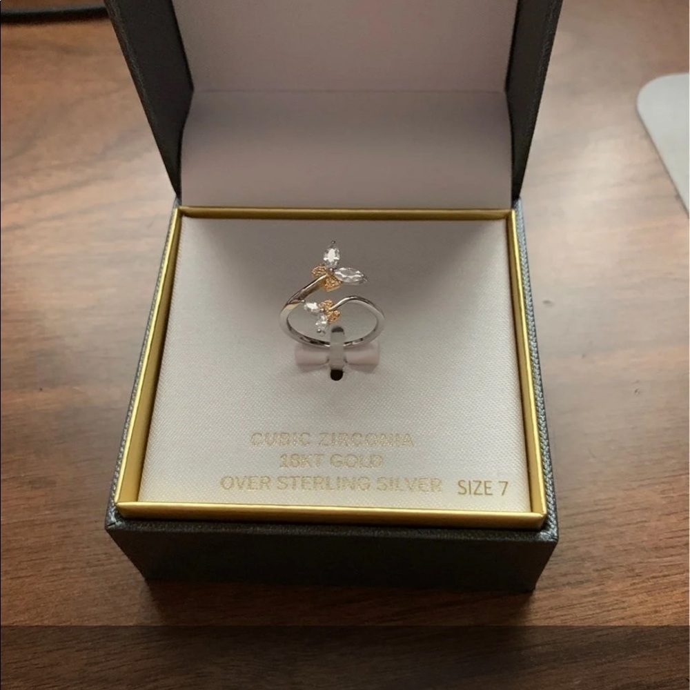 Sterling silver butterfly ring